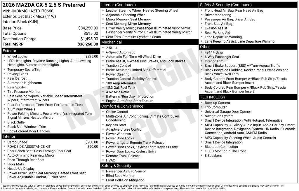 New 2026 MAZDA CX-5 Preferred AWD/4WD image 33