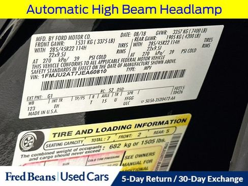 Used 2018 Ford Expedition Limited w/ Equipment Group 302A AWD/4WD image 42