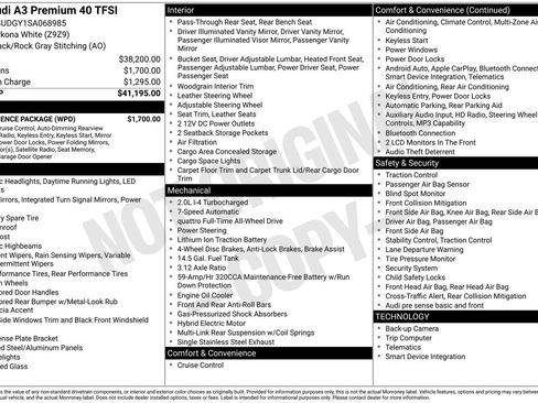 Certified 2025 Audi A3 2.0T Premium w/ Convenience Package AWD/4WD image 31