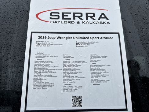 Used 2019 Jeep Wrangler Unlimited Sport image 28