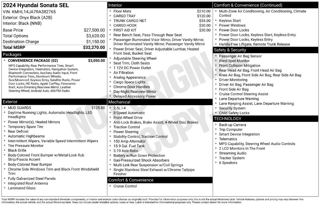 Used 2024 Hyundai Sonata SEL w/ Convenience Package FWD image 7