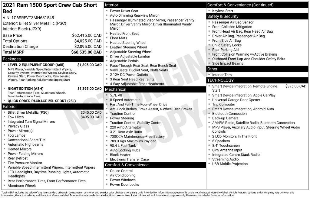 Used 2021 RAM 1500 Sport w/ Night Edition AWD/4WD image 2