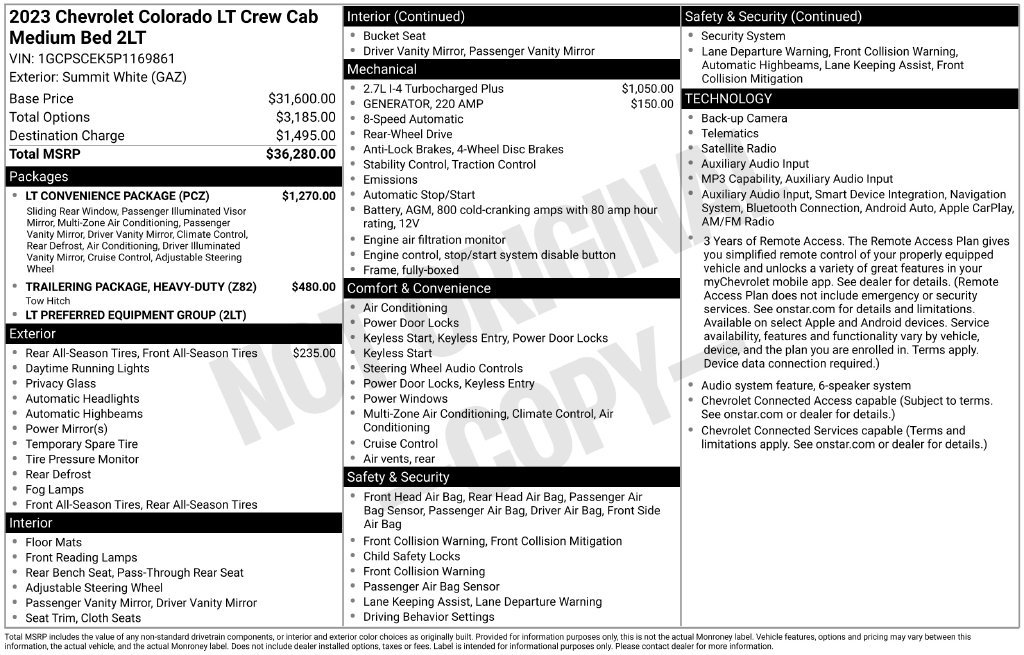 Used 2023 Chevrolet Colorado LT w/ LT Convenience Package RWD image 33
