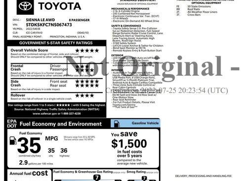 Used 2022 Toyota Sienna LE AWD/4WD image 4