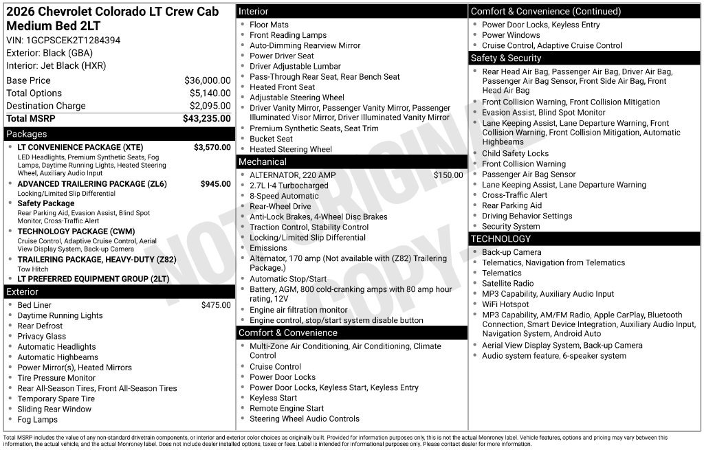 New 2026 Chevrolet Colorado LT RWD image 33