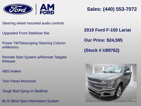 Certified 2019 Ford F150 Lariat w/ Equipment Group 502A Luxury AWD/4WD image 36