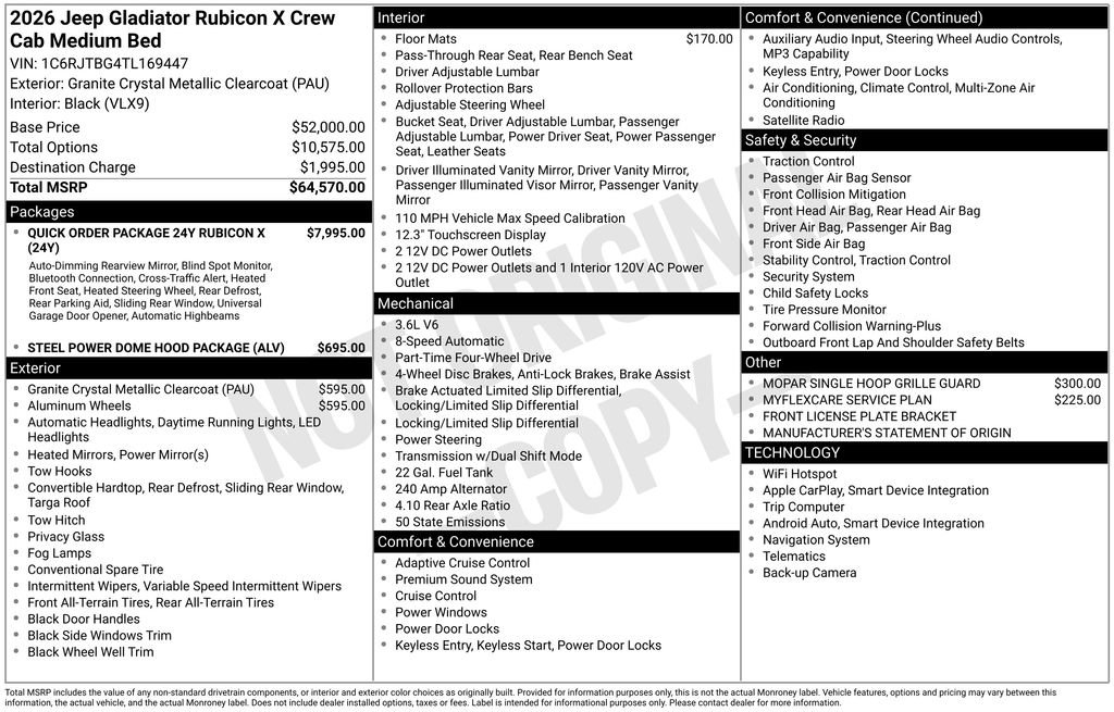 New 2026 Jeep Gladiator Rubicon AWD/4WD image 7