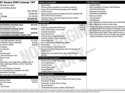 Used 2019 GMC Savana 3500 w/ Power Convenience Package RWD image 27