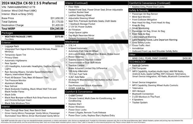 Certified 2024 MAZDA CX-50 AWD 2.5 S w/ Weather Package image 24