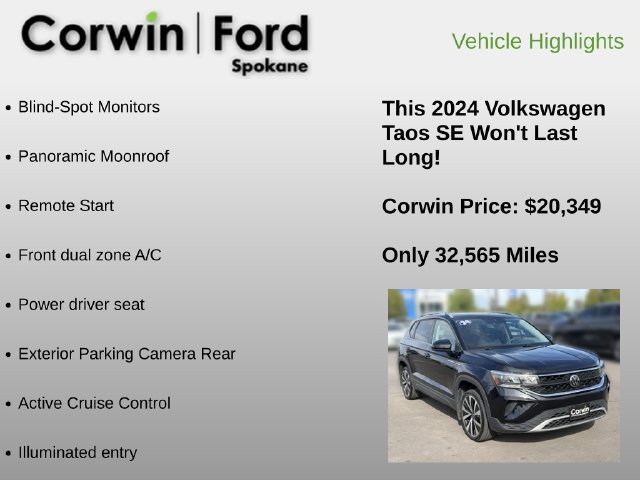 Used 2024 Volkswagen Taos SE w/ Panoramic Sunroof Package FWD image 6