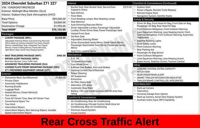 Used 2024 Chevrolet Suburban Z71 w/ Luxury Package AWD/4WD image 54