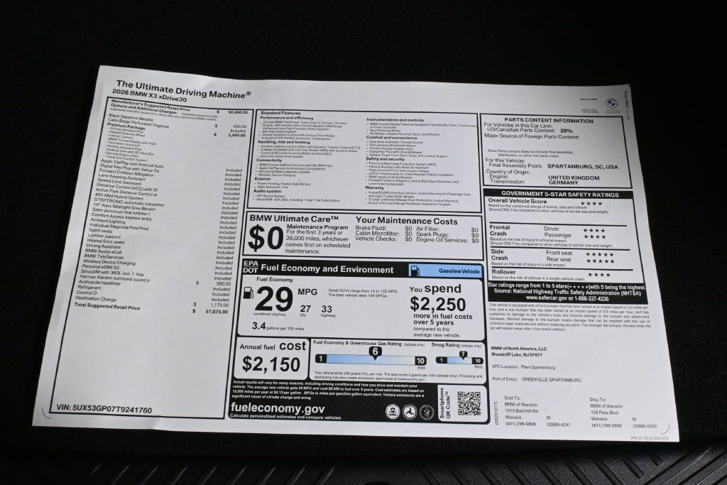 Certified 2026 BMW X3 xDrive30i w/ Premium Package AWD/4WD image 38