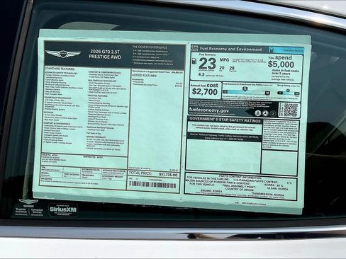 New 2026 Genesis G70 2.5T Prestige AWD/4WD image 14