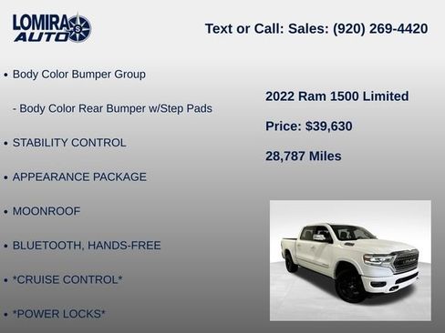 Used 2022 RAM 1500 Limited w/ Body-Colour Bumper Group AWD/4WD image 14