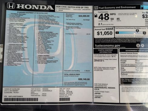 New 2026 Honda Civic Sport Touring image 16