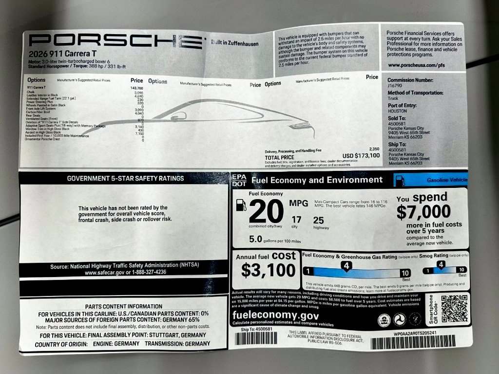Used 2026 Porsche 911 Carrera T RWD image 72