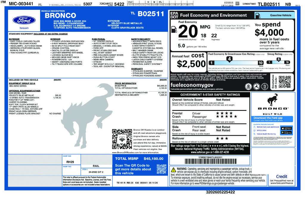 Certified 2026 Ford Bronco Big Bend AWD/4WD image 5