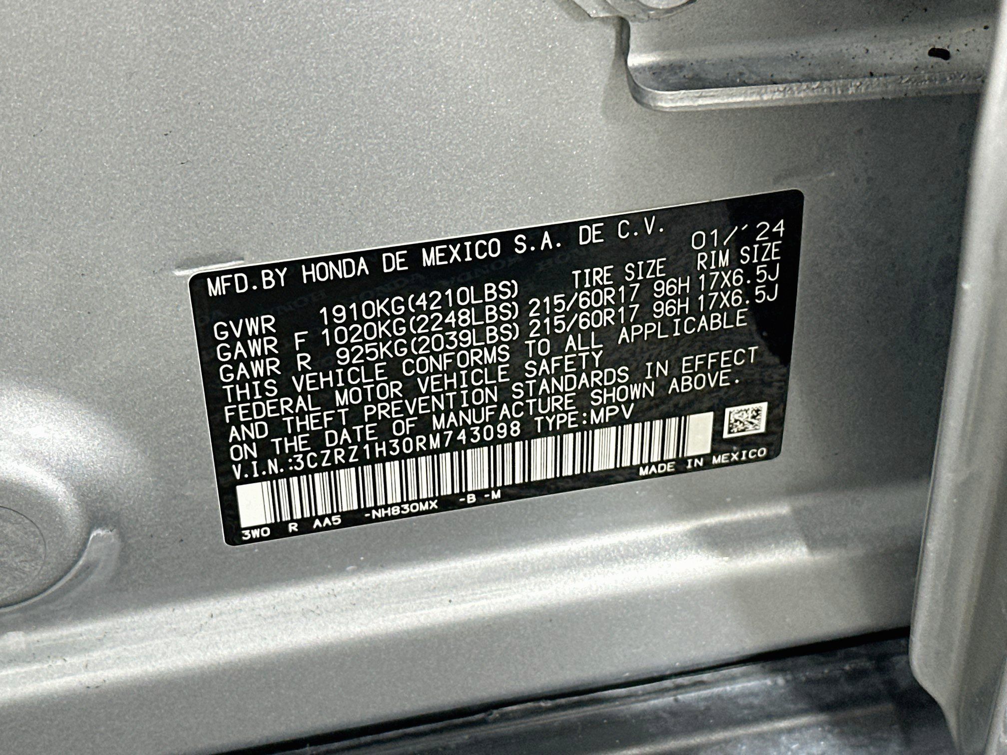 Used 2024 Honda HR-V LX image 12