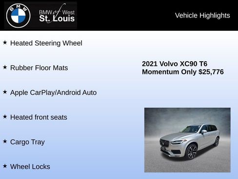 Used 2021 Volvo XC90 T6 Momentum w/ Climate Package AWD/4WD image 15
