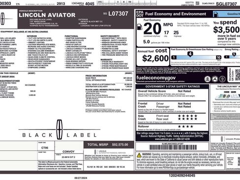 Used 2025 Lincoln Aviator Black Label w/ Jet Appearance Package image 45