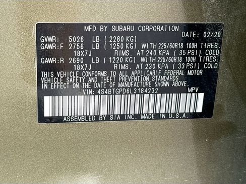 Used 2020 Subaru Outback Touring XT AWD/4WD image 36