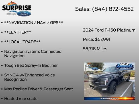 Used 2024 Ford F150 Platinum w/ Equipment Group 702A High AWD/4WD image 16