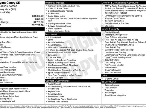 Used 2025 Toyota Camry SE image 2