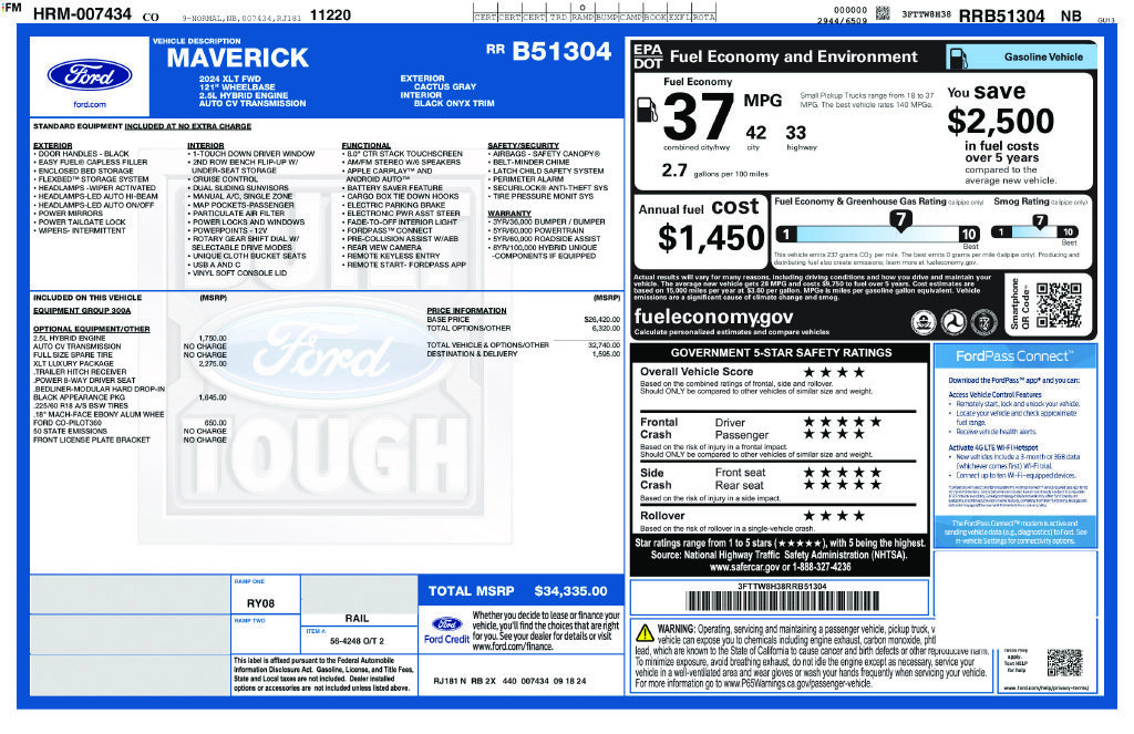 Used 2024 Ford Maverick XLT w/ XLT Luxury Package FWD image 6