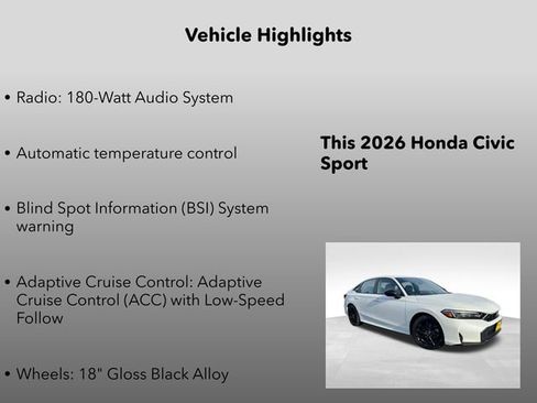 New 2026 Honda Civic Sport image 5
