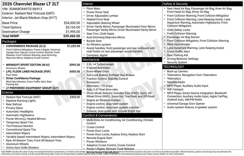New 2026 Chevrolet Blazer LT w/ Convenience Package FWD image 4