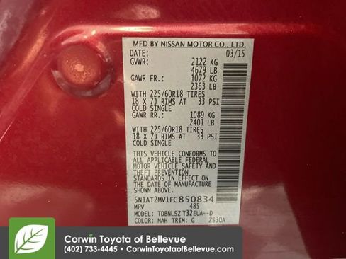 Used 2015 Nissan Rogue SL w/ SL Premium Package image 27