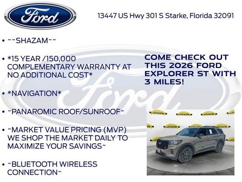 New 2026 Ford Explorer ST w/ Sun And Sound Package AWD/4WD image 5