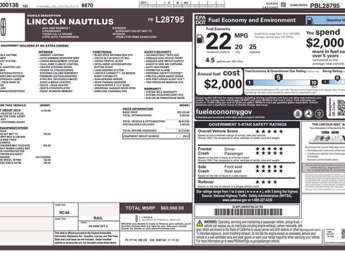 Certified 2023 Lincoln Nautilus Reserve w/ Equipment Group 201A image 35