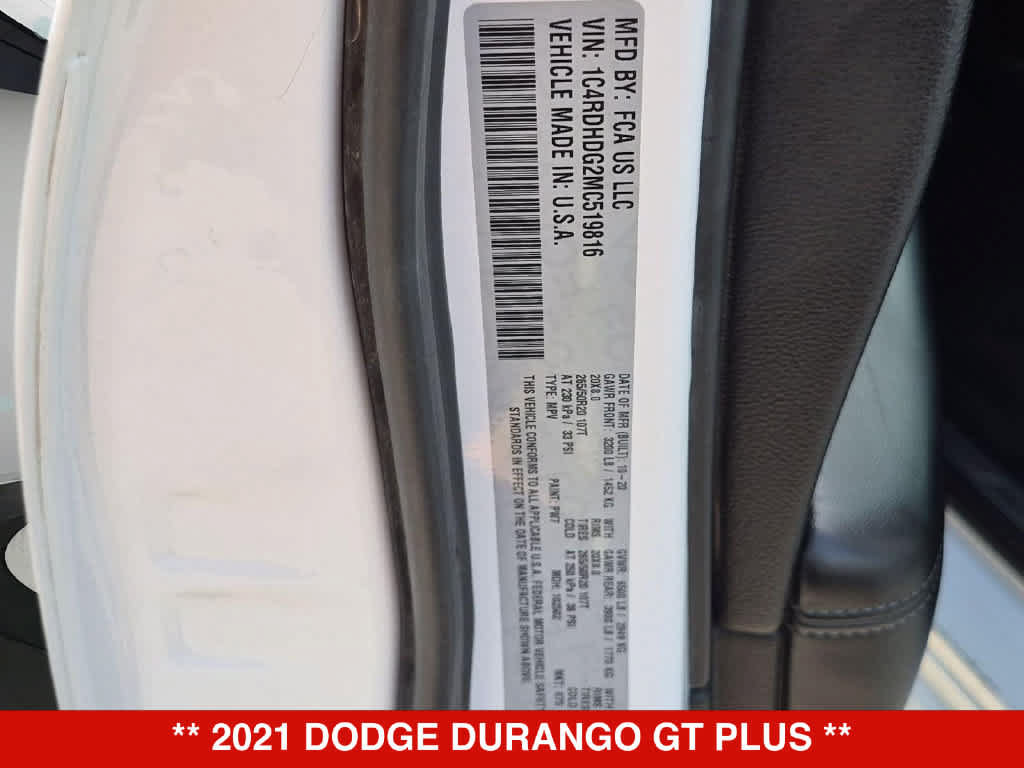Used 2021 Dodge Durango GT RWD image 37