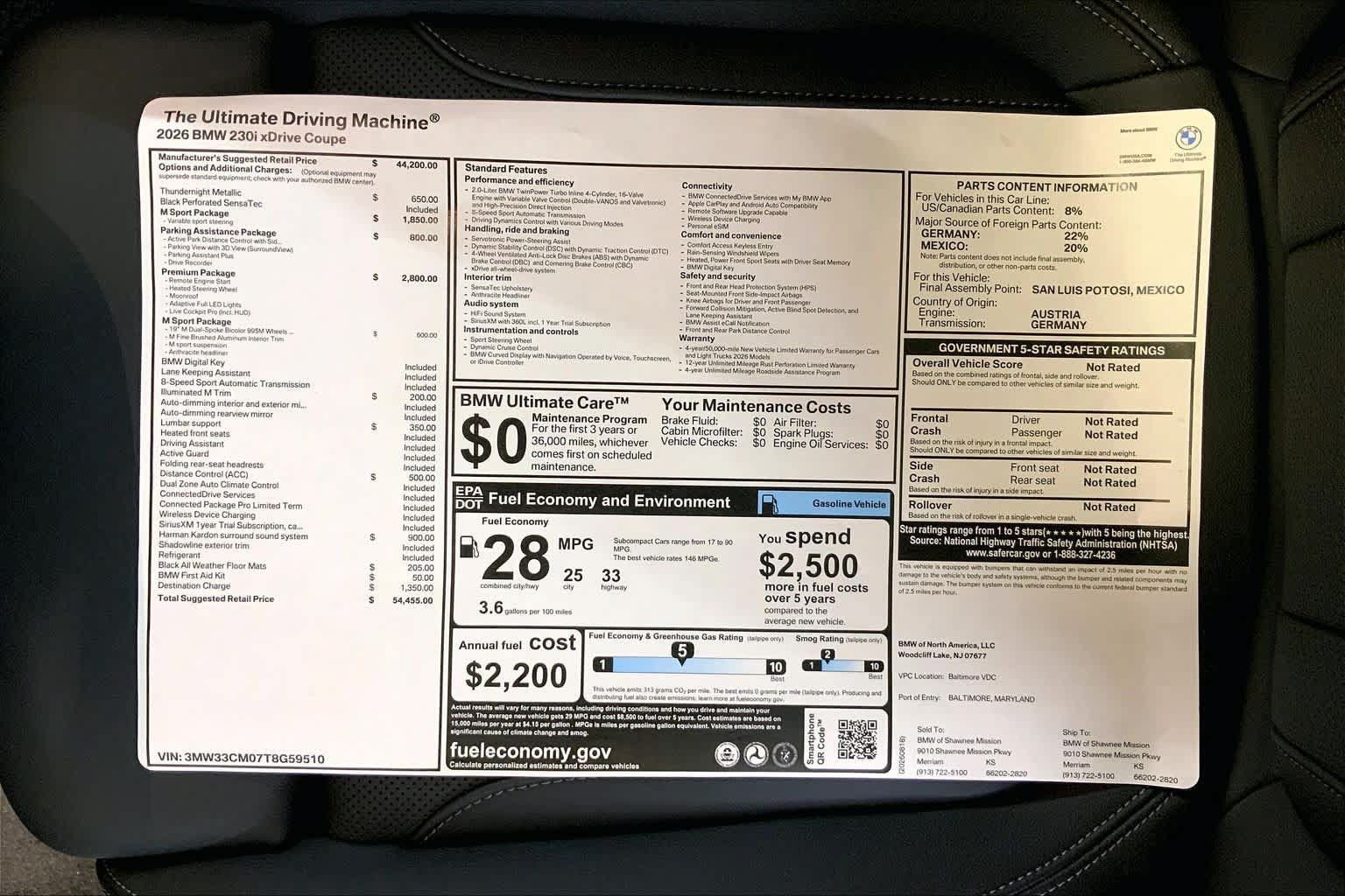New 2026 BMW 230i xDrive Coupe w/ Premium Package AWD/4WD image 22