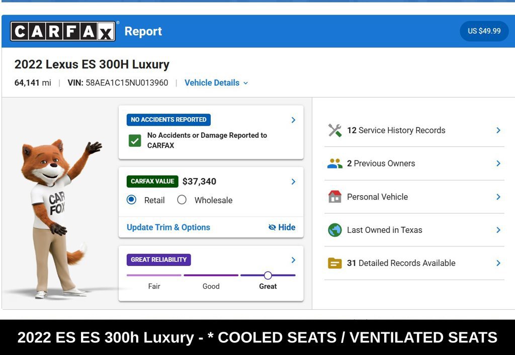 Used 2022 Lexus ES 300h w/ Accessory Package FWD image 9
