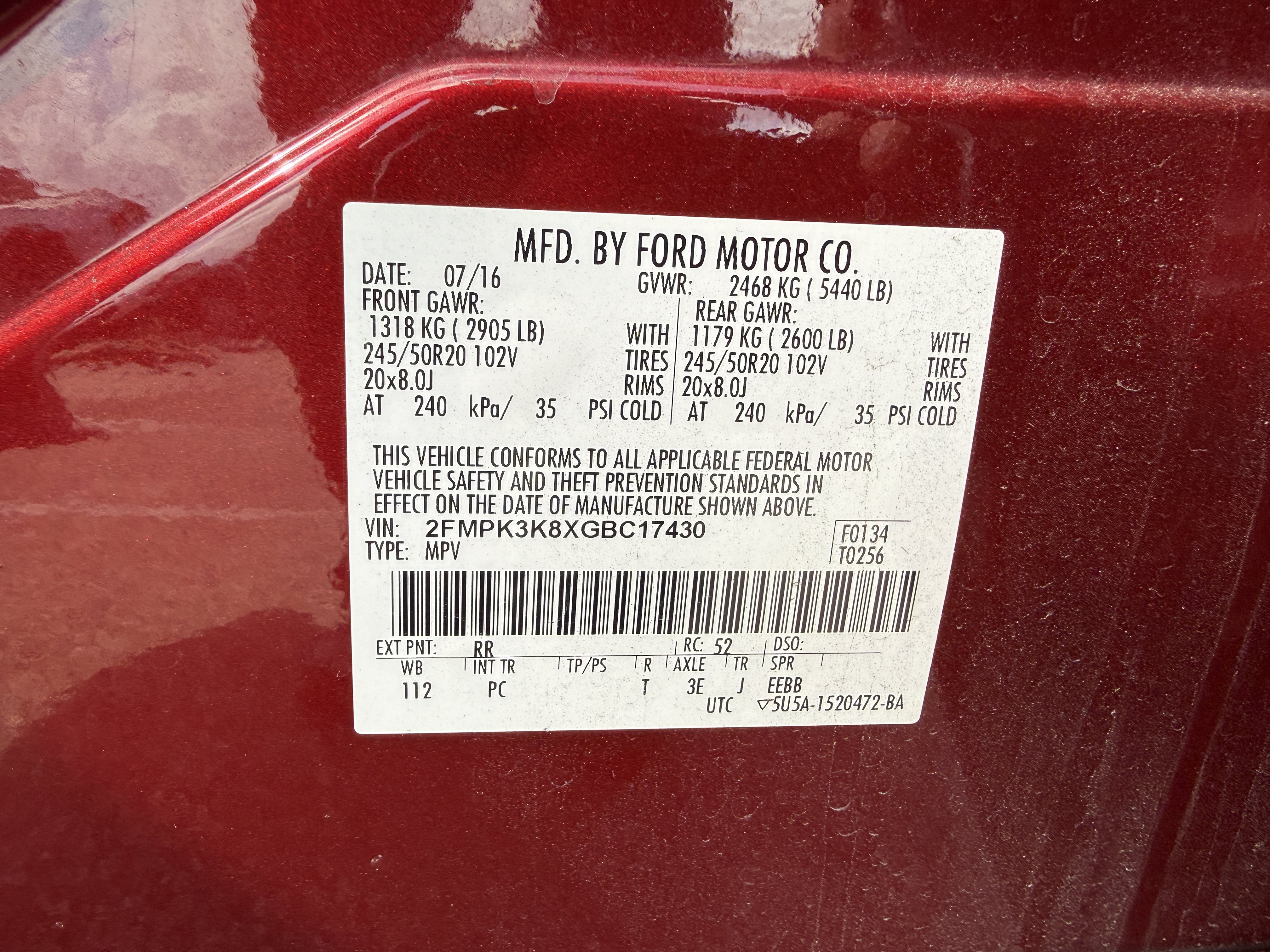 Used 2016 Ford Edge Titanium w/ Equipment Group 301A FWD image 5