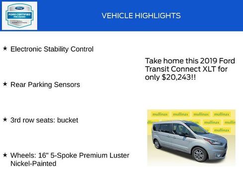Certified 2019 Ford Transit Connect XLT w/ XLT Premium Package FWD image 19