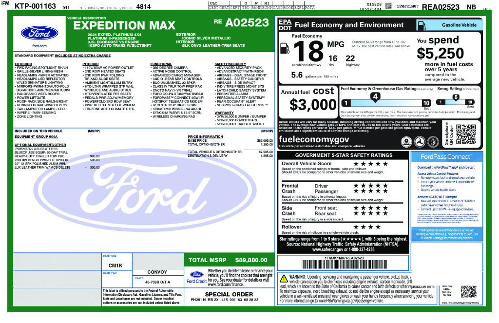 Used 2024 Ford Expedition Max Platinum AWD/4WD image 39