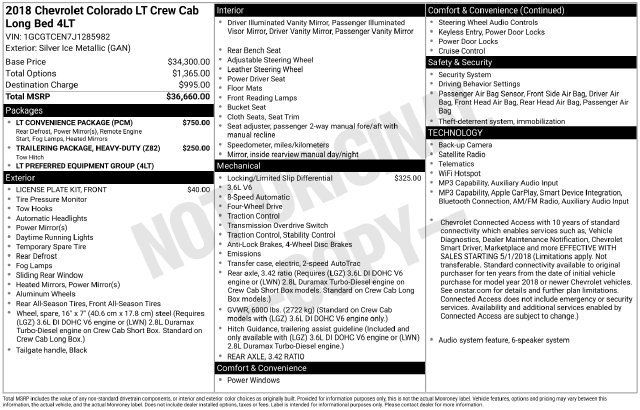 Used 2018 Chevrolet Colorado LT w/ LT Convenience Package AWD/4WD image 33