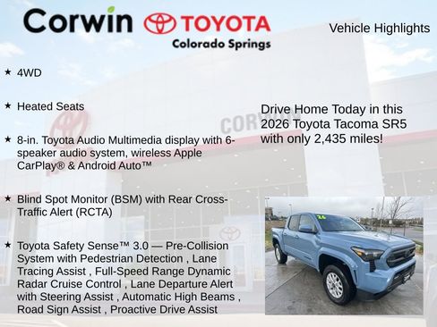 Used 2026 Toyota Tacoma SR5 AWD/4WD image 8