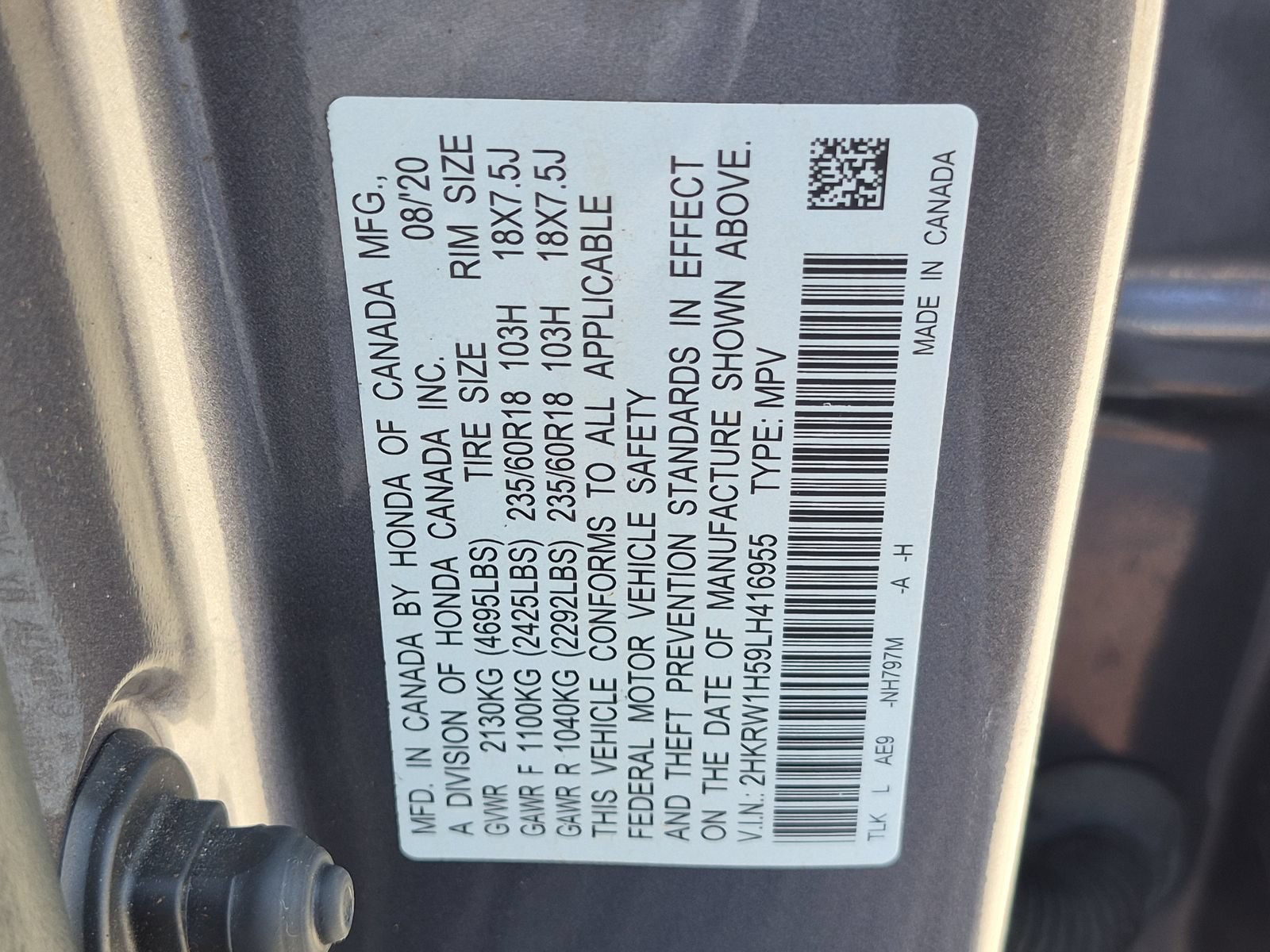 Certified 2020 Honda CR-V EX image 23