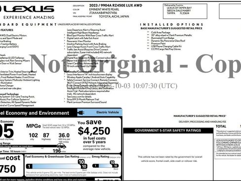 Used 2023 Lexus RZ 450e Premium w/ Accessory Package (Z1) image 2