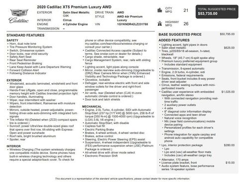 Certified 2020 Cadillac XT5 Premium Luxury image 35