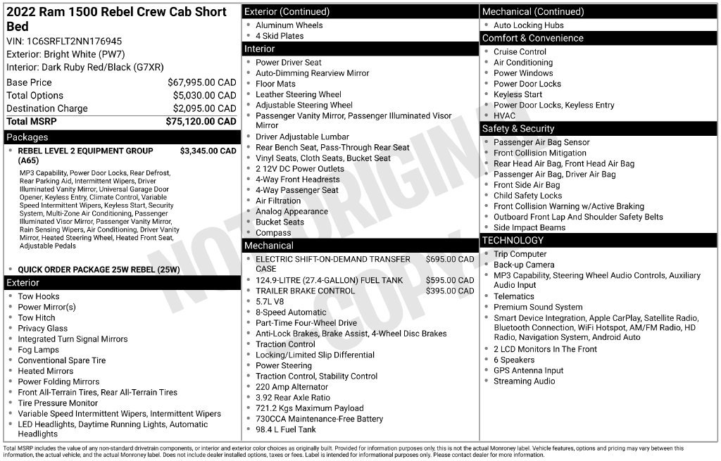 Used 2022 RAM 1500 Rebel w/ Rebel Level 2 Equipment Group AWD/4WD image 2