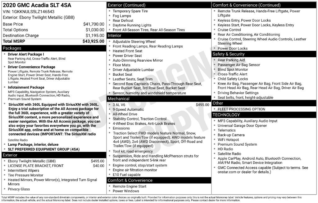 Used 2020 GMC Acadia SLT AWD/4WD image 2