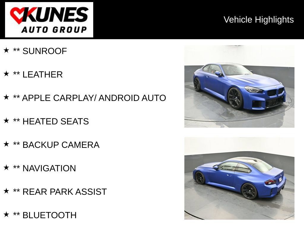 Used 2024 BMW M2 w/ Lighting Package RWD image 2
