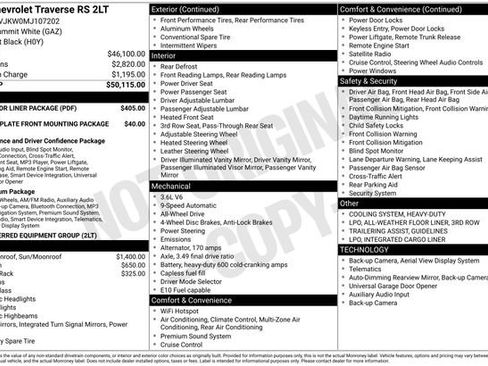 Used 2021 Chevrolet Traverse RS w/ LPO, Floor Liner Package image 11