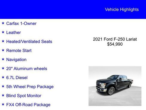 Used 2021 Ford F250 Lariat w/ Lariat Value Package image 2