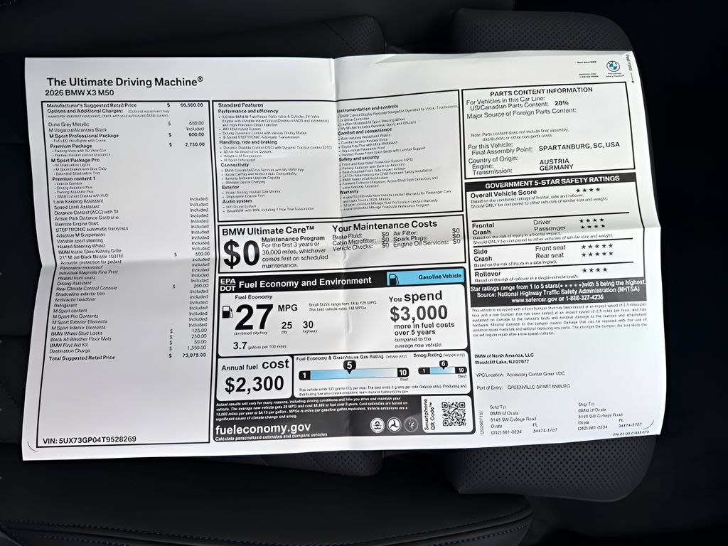 New 2026 BMW X3 M50 w/ Premium Package AWD/4WD image 25